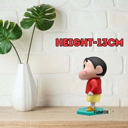FUNFOB Shinchan Action Figure Toy Size - 13CM Cartoon Figurine for Boys & Girls PVC Multicolour | Shin Red T Pre 4