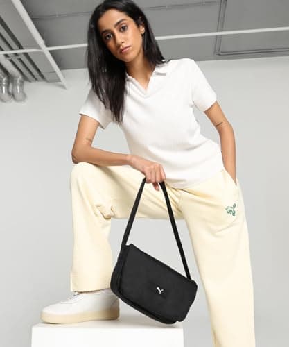 PUMA PLUSH Handbag IND – Stylish and Functional Women’s Bag with 12L Capacity, Spacious Main Compartment, Multiple Interior Pockets, Snap-Button Flap Closure & Iconic Cat Logo (Black) 2