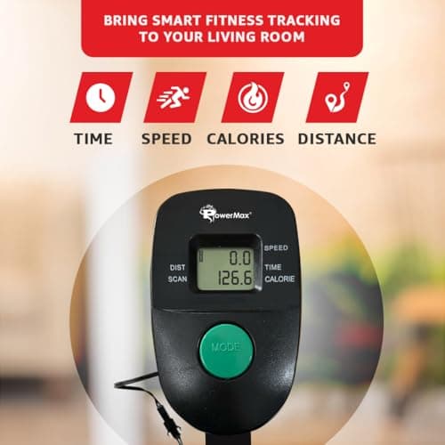 PowerMax Fitness BU-201 Dual Action Air Bike/Exercise Bike for Home |Gym Cycle for Workout With Adjustable Cushioned Seat | Non-Slip Pedals | Moving Handles Black Gym Bike, Max user weight 120 KG 3