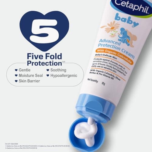 Cetaphil Baby Cream, Face & Body Moisturizing Cream | Advance Protection | Gentle & Soft with Organic Calendula 85gm 5