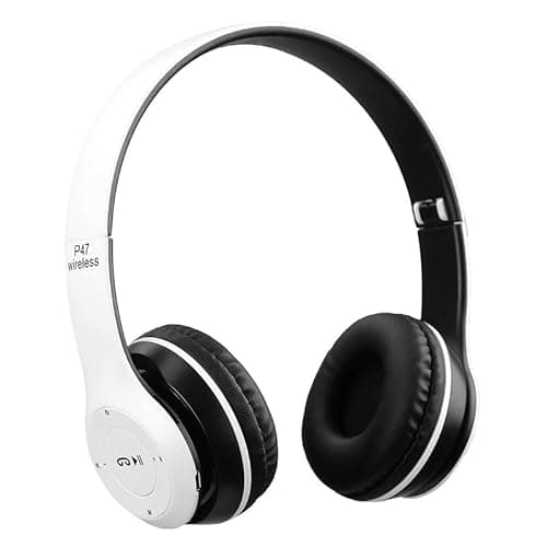 P47 Headphones Stereo, Memory Card Bluetooth Headset (White)