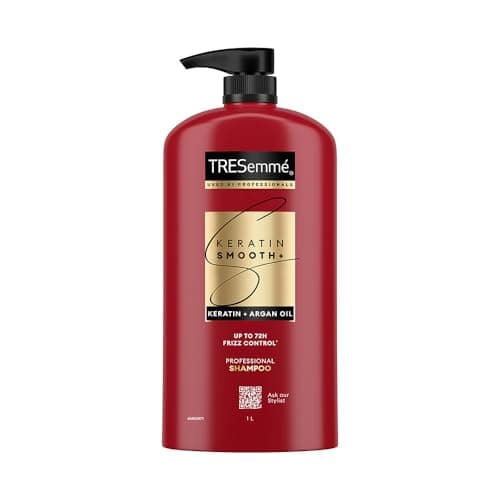 TRESemmé Keratin Smooth+ Shampoo 1000ml | 72H Frizz Control with Keratin Protein & Argan Oil | Paraben Free Smoothening Shampoo for Dry & Frizzy Hair