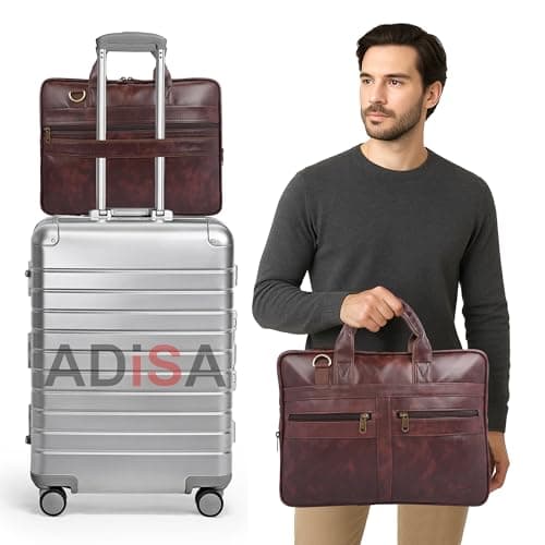 ADISA Laptop Messenger Office Bag Briefcase for Work for Men (LB6054-BRO) 6