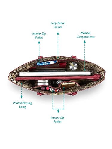 Caprese womens OPRAH T Large MAROON Tote Bag 6