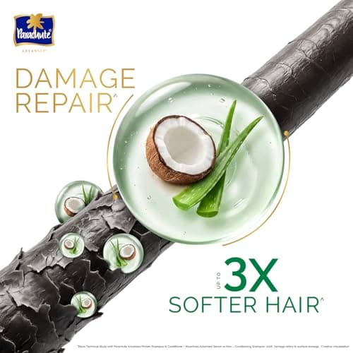 Parachute Advansed Protein Shampoo | with Coconut Milk and Aloe Vera | For up to 100% Damage Repair & up to 3X Softer Hair | Protein Lock Technology | Paraben-Free | For Men & Women | 1.2L 5