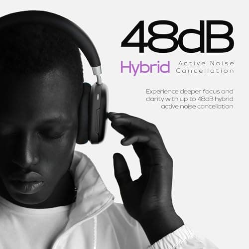 Zebronics Wireless Headphones, Hybrid ANC 48dB, Upto 100Hrs Playback, 40mm Drivers, Dual Mic ENC, BT v6.0, Gaming Mode, Dual Pairing, Touch Controls, App Support, AUX (Silencio 200T, Black) 4