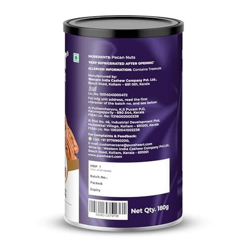 Pureheart Premium Pecan Nuts 180g | Premium Natural Pecans | Healthy Dry Fruits Snack | Rich in Protein, Fibre & Antioxidants | Ideal for Snacking & Baking 3