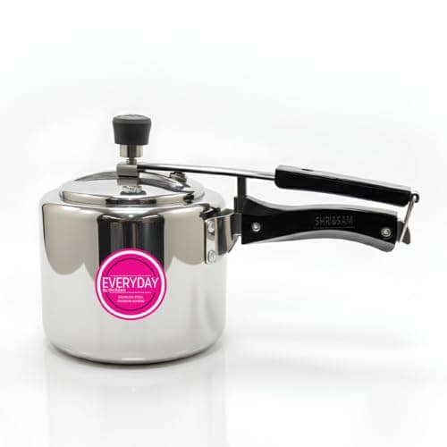 Shri & Sam 3 Litre Stainless Steel Pressure Cooker | Mirror Finish Pressure Cooker with Induction Base | Inner Lid Design | Gas & Induction Compatible | Durable Everyday Cooking Cooker