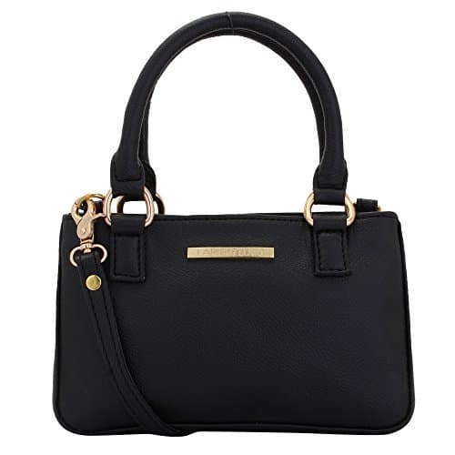 LAPIS O LUPO Hand bag for women Black small Synthetic Leather Ladies Crossbody Sling Purse Travel Shoulder Strap