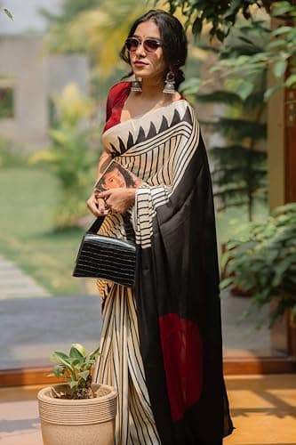 Yashika Women Malgudi Silk Printed Saree Set with Blouse |saree for Women | Saree | New Sari | Latest Saree 3