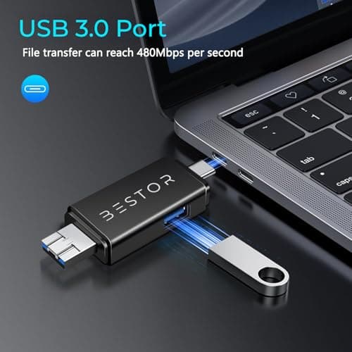 BESTOR Portable 3-in-1 Memory Card Reader OTG USB Type-C Micro USB SD Card Adapter Supports TF SD SDXC SDHC RS-MMC MMC Micro SDXC Cards for Phones Laptops Tablets (BST_3IN1_OTG) 5