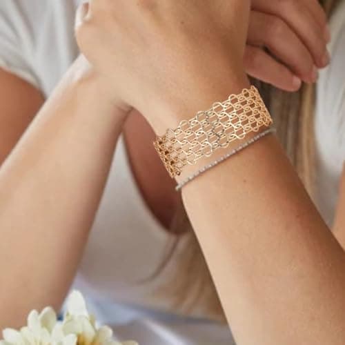 CLEO Be Bold Be You Premium Gold Plated Wrist Adjustable Cuff Bracelet Kada for Women | Stylish Anti-Tarnish Hypoallergenic Open Bangle | Rakhi Gift for Sister 2