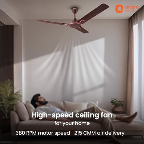 Orient Electric 1200mm Apex Cruise Ceiling Fan for Home | BEE 1 Star Rated Energy Efficient Fan|Outstanding Performance | 2 Years Warranty by Orient | Galaxy Brown 2