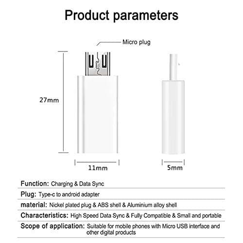Sai Traders (1piece USB 3.1 Type C Female to Micro USB Male Data Sync Adapter Charging Connector for Smartphones and Tablets - 1pc. 5