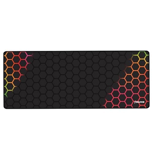 Sounce Large Gaming Desk Mat Hexagonal Design Waterproof Anti-Fray Extended Desk Pad Durable Anti-Skid Rubber Base Mousepad (800mm x 300mm x 3mm) for PC Setup Laptop Accessories Office Essential Multi