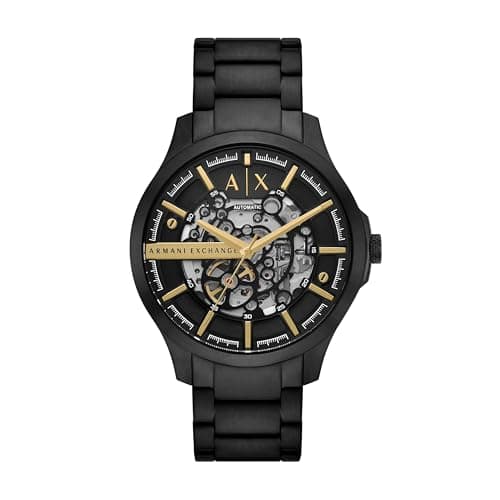 Armani Exchange Men Analogue Black Band Black Quartz Stainless Steel Watch AX2463