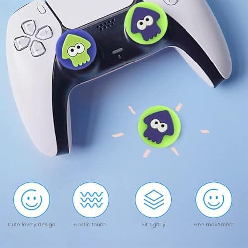 OIVO INDIA 4pcs Silicone ThumbGrip Caps Creative Cartoonish Octopus Design Thumb Grip Silicone Compatible with PS5, PS4, Xbox Remote Joystick Thumbstick 5