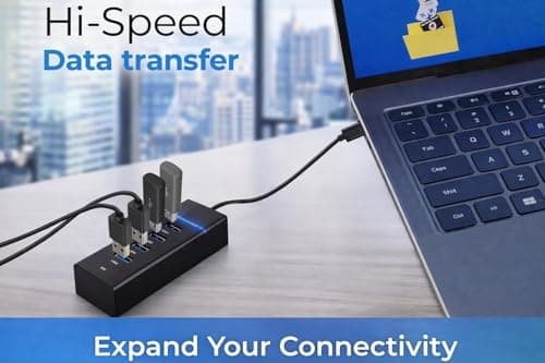 VIHOMI 4 Port USB 3.0 Hub with Hi-Speed Data Transfer, LED Indication, 15cm Cable, Backward Compatible, Multi Device Connection, Plug Play Usage, Glossy Finish and Lightweight Design 4