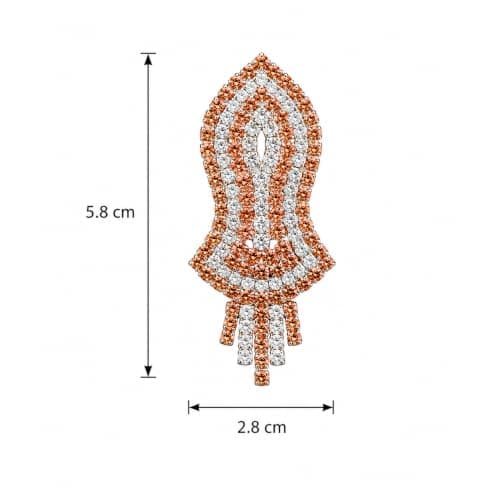 Brooch Pin Leaf Shape Rhinestone for Saree, Suit & Blazer (Gold) 2