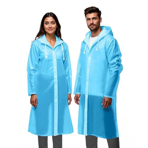 Krivyah ENTERPRISE Unisex Raincoat With Hood Waterproof Rain Poncho EVA Material Reusable Lightweight Universal Size Raincoat for Men and Women (Multicolor (Pack of 1))