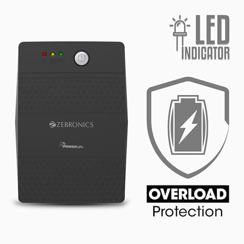 ZEBRONICS U735 600VA/360W Microcontroller Based UPS for Office Computers | Home PC with Auto Restart, Generator Compatible, Boost & Buck AVR, Built-in Protection, (Not for Routers) 4