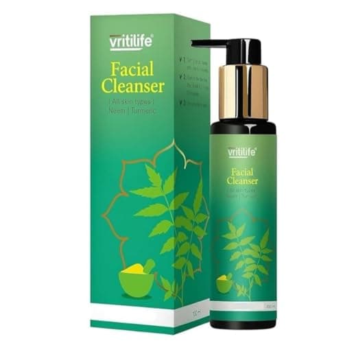 HILLCRAFT Ayurvedic Facial Cleanser with Neem, Turmeric & Camphor Oil – Deep Cleanse, Natural Glow – No Parabens, Sulfates – For All Skin Types – 100ml (Men & Women)