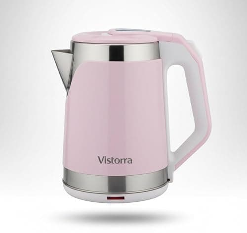 Vistorra SwiftBoil Electric Kettle, 1.8L, Pink, Stainless Steel, 1000W