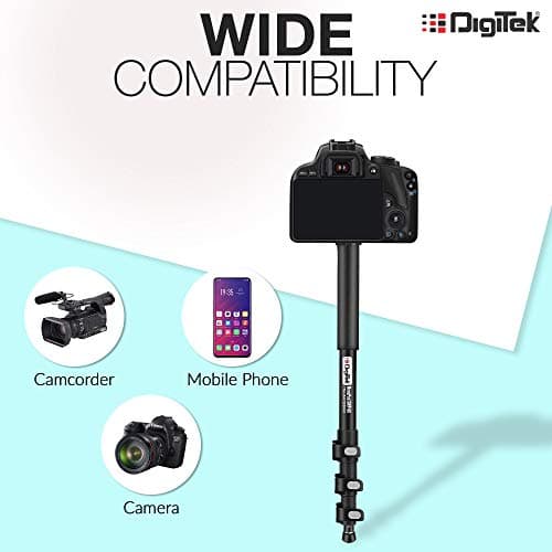 DIGITEK® (DMP 60N) Professional Monopod with 4 Extendable Sections & Dual Mount Thread Adapter (1/4inch and 3/8inch), Load Upto: 5 kgs, Max. Operating Height: 5.15 Feet (Black) 4