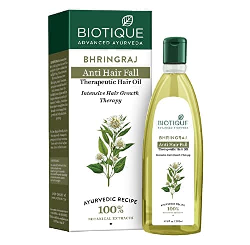 Biotique Bio Bhringraj Therapeutic Hair Oil for Falling Hair | Intensive Hair Regrowth Treatment | Nourishing Hair Follicles| Strong and Shiny Hair| For All Skin Types| 200m