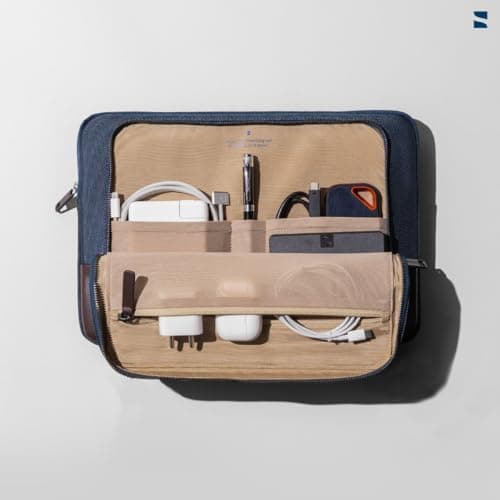 Scarters Tech Satchel | 13/14 inch Laptop Sleeve | iPad Sleeve 11/13 inch | Men's Navy Blue Laptop Bag 2