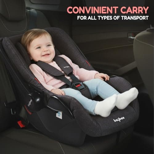 Baybee Baby Stroller Pram with Car Seat for Baby Boy Girl 0 to 3 Years with Metal Frame, 3-Position Adjustable Seat & Canopy, Bassinet, Parent Handle, 5 Point Safety Belt, Stroller for Kids (Black) 5