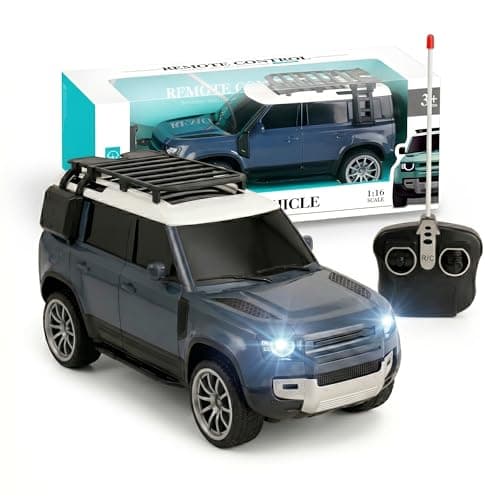 Zoddler Remote Control Defender Car for Kids with LED Headlights, 4-Way Drive, Openable Ladder & Storage Box | Durable RC SUV Toy with Easy Control Best Birthday Gift for Kids (Blue)