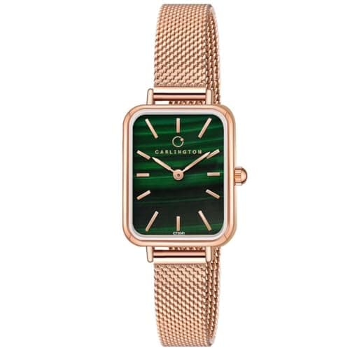 Carlington Iconic Analog Watches for Women with Premium Stainless Steel Mesh Strap - CT 2041