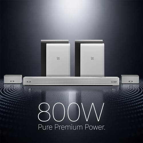 GOVO GoSurround 1000 Pro, 5.2.4 Channel, 800W Soundbar with True Dolby Atmos®, 6.5” Dual Subwoofer, Wireless Rear Satellites, HDMI/Optical/AUX/USB/Bluetooth, 3 EQ Modes, LED Display – Platinum Silver 2