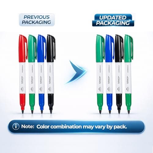 Lifekrafts Dry Erase Fine Point Marker Pens | Pack of 4 Includes Black, Blue, Red, Green | Perfect for Writing on Whiteboards, Dry Erase Boards, Mirrors for School, Office, Home Use. 2
