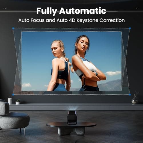 WZATCO Yuva Go Pro Fully Automatic Native 1080P Projector 4k Ultra HD, 12000 Lumens, Android 14, Rotatable Design, Room Home Cinema, ARC, Black 3