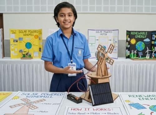 ERH India DIY Windmill Solar Panel Working Model for School Students and Kids Science Exhibition STEM Educational Physics Learning Experiment Kit Renewable Energy Activity 2