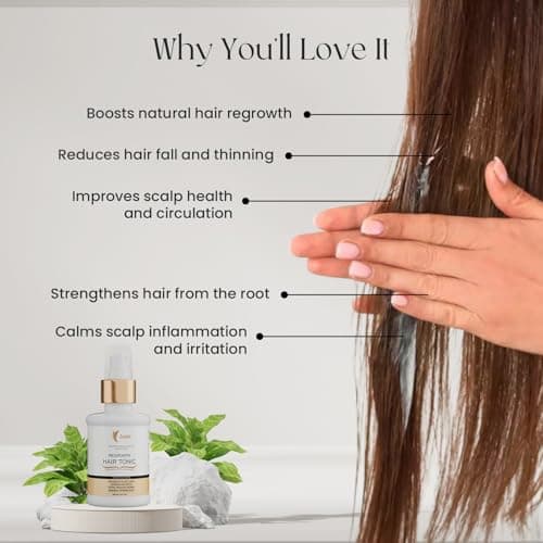 Regrowth Hair Tonic for Hair Growth & Hair Fall Control | Enriched with Brahmi, Neem, Bhringraj & Amla | Non-Sticky, Ayurvedic, Unisex Scalp Tonic – 100ml 3