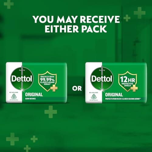 Dettol Original Bathing Soap Bar with 12 HR protective shield (750gm) | Kills 99.99% Germs, 150g (Pack of 5) 2
