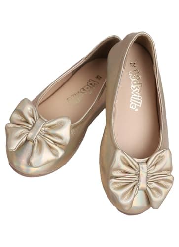 Kidsville Lightweight & Comfortable Ballet Flat Casual Bow Ballerina for Girls Slip-On Belly Shoes Footwear for Kids Gold