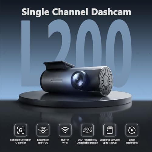 ZIQO L200 Dash Cam for Car 2K 1440P QHD | WiFi & App Control | 150° Wide Angle | Night Vision | G-Sensor | Loop Recording | 128GB | 1 Year Warranty 2