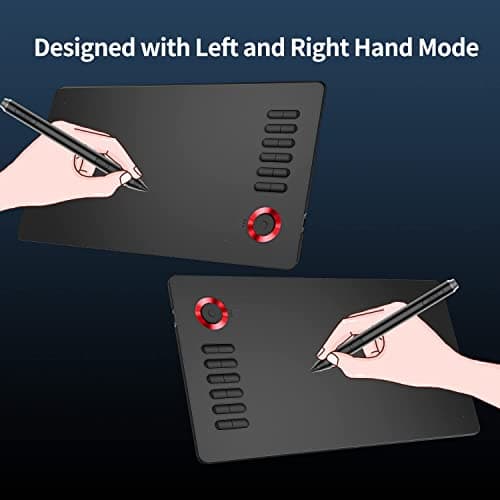 VEIKK A15PRO Graphic Drawing Pen Tablet 10 * 6 inch with 12 Hotkeys and a Quick Dial Support Windows, Mac, Linux, Tilt Pressure (8192 Level Pressure Battery -Free Stylus) (Red) 5
