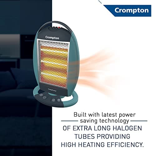 Crompton Insta Cozy 1200 Watt Halogen Room Heater with 3 Heat Settings(Grey Blue) 4