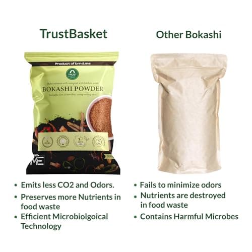 TrustBasket Bokashi Compost Maker Powder 1kg | Microbial inoculant to Initiate anaerobic Decomposition Indoors | Prevents Foul Smell in the Compost 3