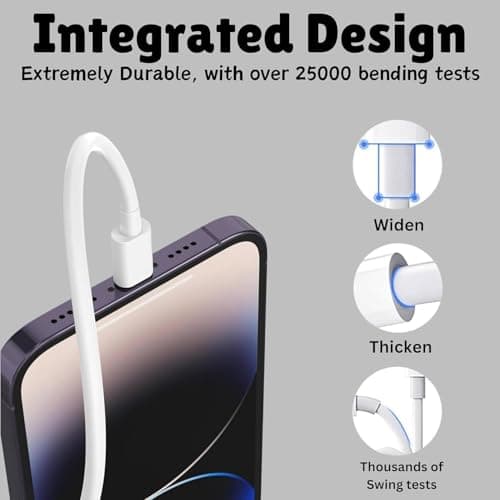 RAVIAD 20W Original (MFi-Certified) Super Fast Charger Adapter & Lightning Cable, Compatible with iPhone 14/14 Plus/14 Pro/14 Pro Max/13/12/11/X/8/7 Series, Fast Charging PD Wall Charger by Sakit 6