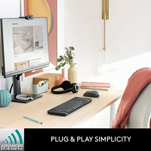 Logitech MK215 Wireless Keyboard and Mouse Combo for Windows, 2.4 GHz Wireless, Compact Design, 2-Year Battery Life(Keyboard),5 Month Battery Life(Mouse) PC/Laptop- Black 2