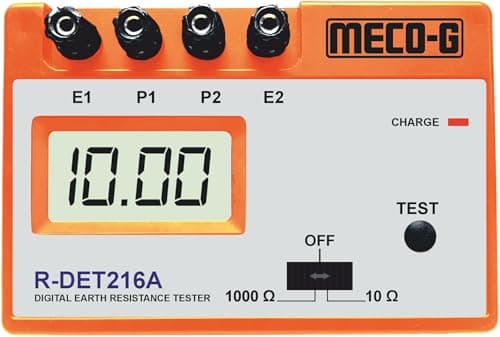 MECO-G R-DET 216A DIGITAL EARTH RESISTANCE TESTER 10 Ω ~ 0~1000 Ω By Skyking MADE IN INDIA