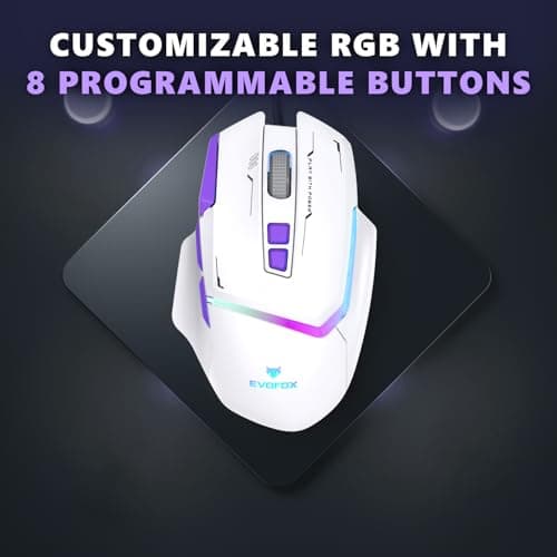 EvoFox Performance Series Banshee Rechargeable Wireless Gaming Mouse (2.4G+BT+Wired), Hyper Connect-Pixart3325 Sensor, Upto 1000Hz Polling Rate & 10000DPI,8 Programmable Buttons,Comprehensive Software 5