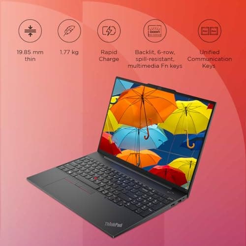 Lenovo ThinkPad E16 Intel Core i5 13th Gen 16" WUXGA IPS 300 Nits Thin and Light Laptop (8GB RAM/512GB SSD/DOS/FPR/Graphite Black/1Y Premier Support/1.77 kg), 21JN004GIG 3