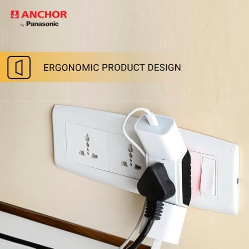 ANCHOR 6A 3 Pin Multi Plug Socket Travel Adapter with Universal Socket, 3 Pin Multi Plug Extension Socket (White - PK2) 5